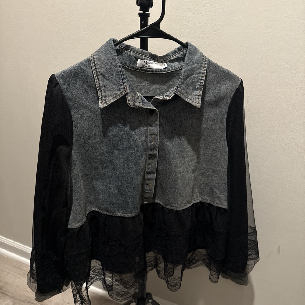 Adonna Black and Gray Jean Jacket
